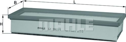 MAHLE LX 2061/1 - Повітряний фільтр autocars.com.ua