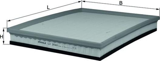 MAHLE LX 2080 - Повітряний фільтр autocars.com.ua