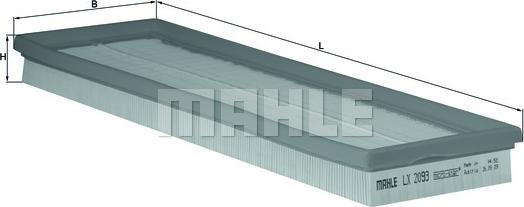 MAHLE LX 2093 - Повітряний фільтр autocars.com.ua