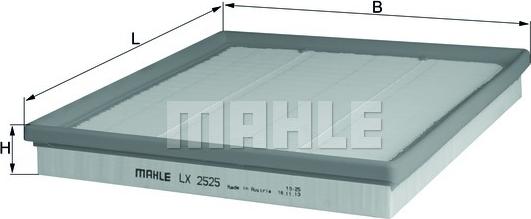 MAHLE LX 2525 - Повітряний фільтр autocars.com.ua