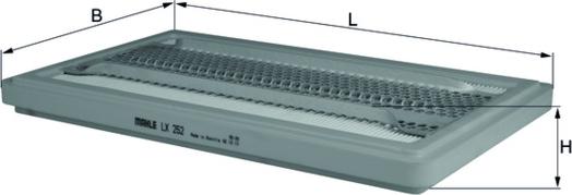 MAHLE LX 252 - Повітряний фільтр autocars.com.ua