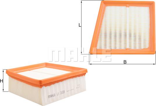 MAHLE LX 2633 - Повітряний фільтр autocars.com.ua
