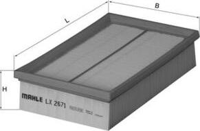 MAHLE LX 2671 - Повітряний фільтр autocars.com.ua