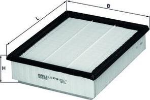 MAHLE LX 2748 - Повітряний фільтр autocars.com.ua