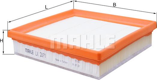 MAHLE LX 2871 - Повітряний фільтр autocars.com.ua
