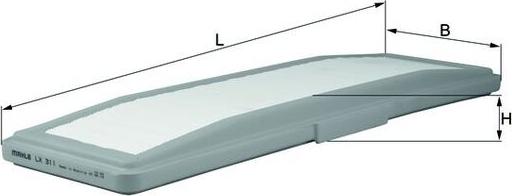 MAHLE LX 311 - Повітряний фільтр autocars.com.ua