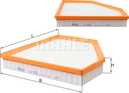 MAHLE LX 3320 - Повітряний фільтр autocars.com.ua