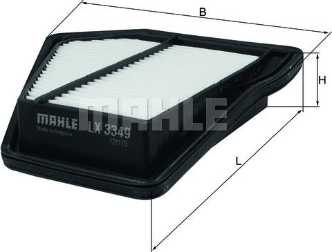 MAHLE LX 3349 - Повітряний фільтр autocars.com.ua