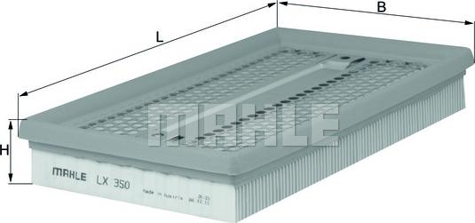 MAHLE LX 350 - Повітряний фільтр autocars.com.ua