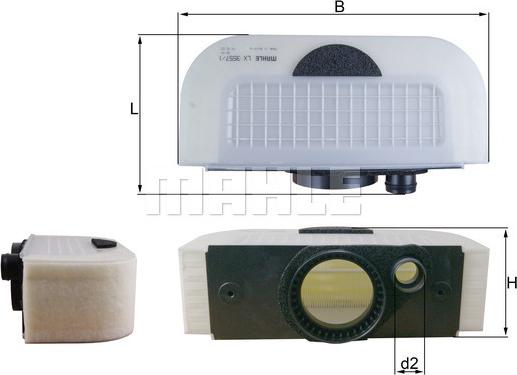 MAHLE LX 3557/1 - Повітряний фільтр autocars.com.ua