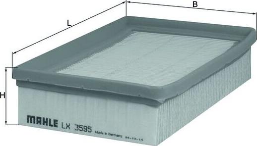 MAHLE LX 3595 - Повітряний фільтр autocars.com.ua