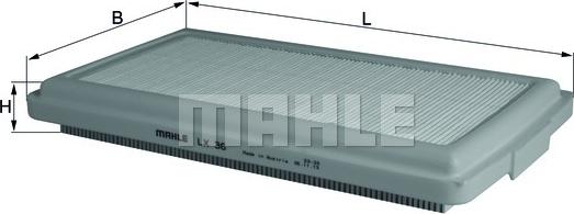 MAHLE LX 36 - Повітряний фільтр autocars.com.ua