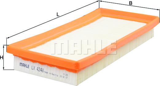 MAHLE LX 4248 - Повітряний фільтр autocars.com.ua