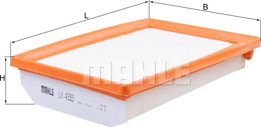 MAHLE LX 4333 - Повітряний фільтр autocars.com.ua