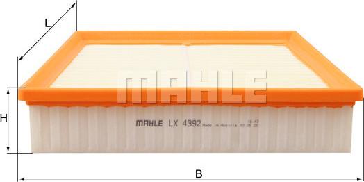 MAHLE LX 4392 - Повітряний фільтр autocars.com.ua