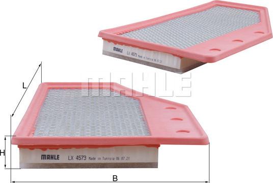 MAHLE LX 4573 - Повітряний фільтр autocars.com.ua