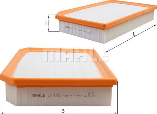 MAHLE LX 4783 - Повітряний фільтр autocars.com.ua