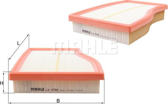 MAHLE LX 4784 - Повітряний фільтр autocars.com.ua