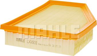 MAHLE LX 4931 - Повітряний фільтр autocars.com.ua