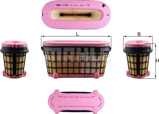 MAHLE LX 5438 - Повітряний фільтр autocars.com.ua