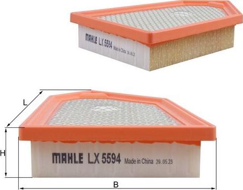 MAHLE LX 5594 - Повітряний фільтр autocars.com.ua