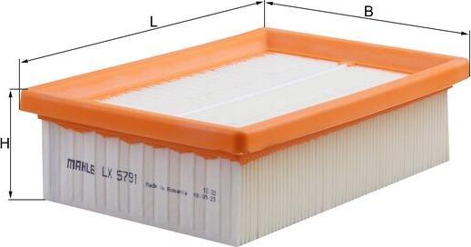 MAHLE LX 5791 - Повітряний фільтр autocars.com.ua