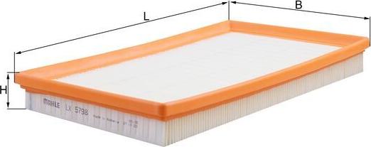 MAHLE LX 5798 - Повітряний фільтр autocars.com.ua