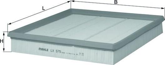 MAHLE LX 579 - Повітряний фільтр autocars.com.ua