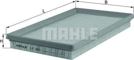 MAHLE LX 588 - Повітряний фільтр autocars.com.ua