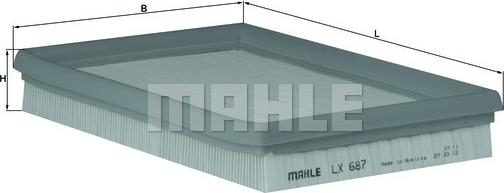 MAHLE LX 687 - Воздушный фильтр avtokuzovplus.com.ua