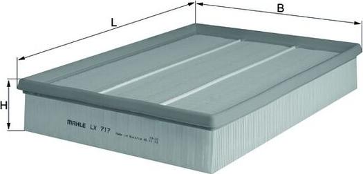 MAHLE LX 717 - Повітряний фільтр autocars.com.ua