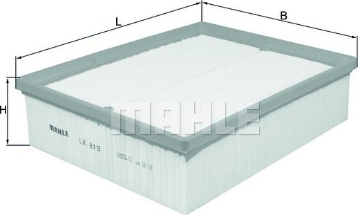 MAHLE LX 819 - Повітряний фільтр autocars.com.ua