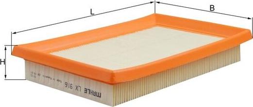MAHLE LX 916 - Повітряний фільтр autocars.com.ua