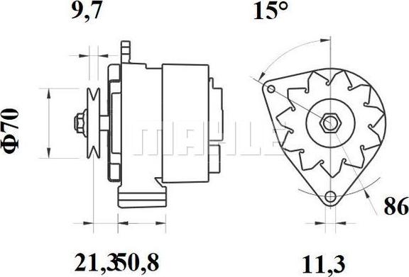 MAHLE MG 130 - Генератор autocars.com.ua