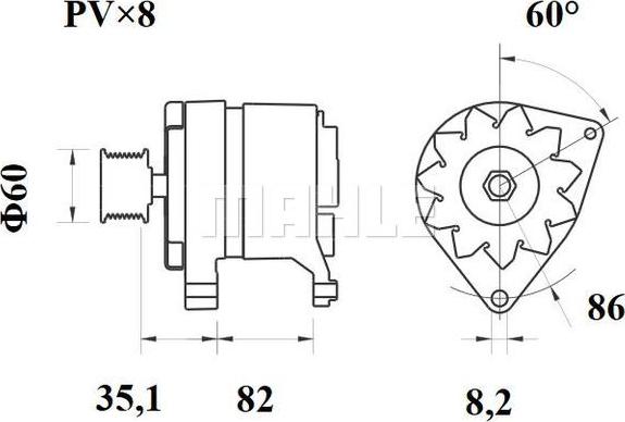 MAHLE MG 154 - Генератор avtokuzovplus.com.ua