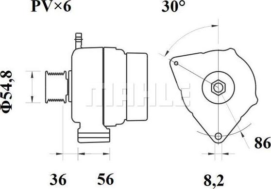 MAHLE MG 186 - Генератор autocars.com.ua