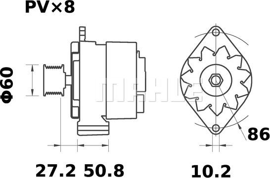 MAHLE MG 568 - Генератор autocars.com.ua