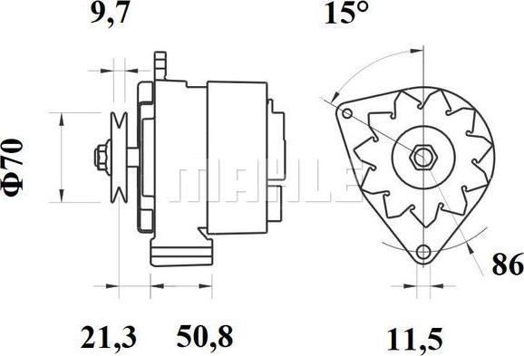 MAHLE MG 309 - Генератор autocars.com.ua