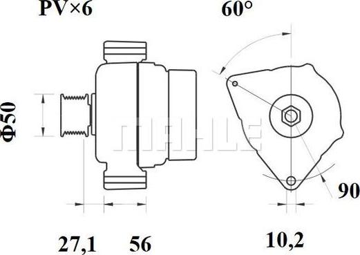 MAHLE MG 398 - Генератор avtokuzovplus.com.ua