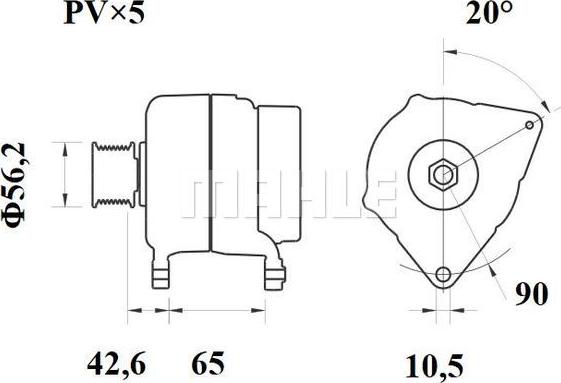 MAHLE MG 405 - Генератор autocars.com.ua