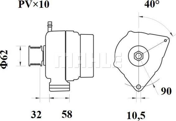 MAHLE MG 883 - Генератор avtokuzovplus.com.ua