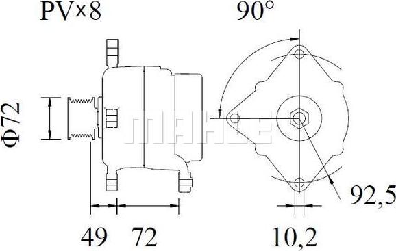 MAHLE MG 952 - Генератор avtokuzovplus.com.ua