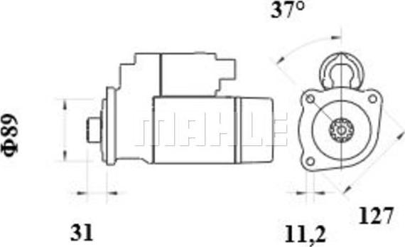 MAHLE MS 1033 - Стартер autocars.com.ua