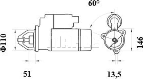 MAHLE MS 104 - Стартер avtokuzovplus.com.ua