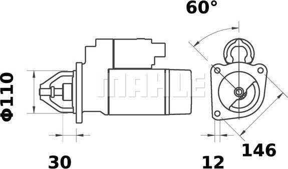 MAHLE MS 107 - Стартер autocars.com.ua