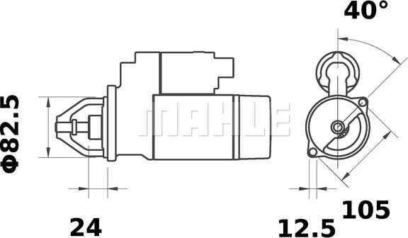 MAHLE MS 109 - Стартер autocars.com.ua