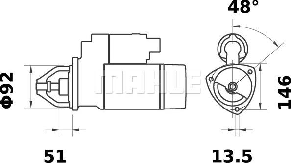 MAHLE MS 117 - Стартер autocars.com.ua