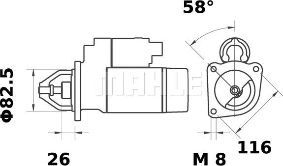 MAHLE MS 11 - Стартер autocars.com.ua