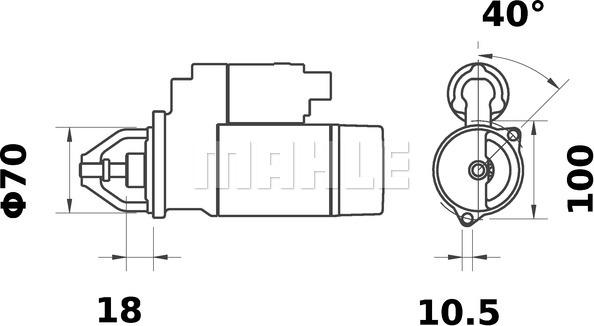 MAHLE MS 135 - Стартер autocars.com.ua