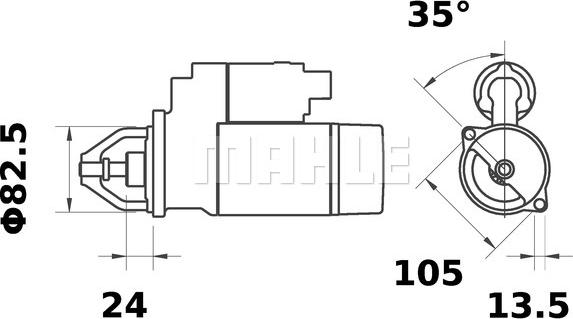 MAHLE MS 137 - Стартер autocars.com.ua